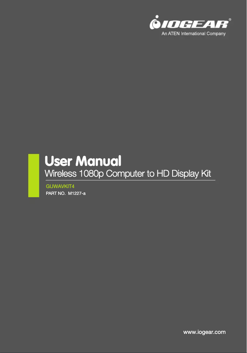 Page n°1 - Manuel utilisateur iogear GUWAVKIT4