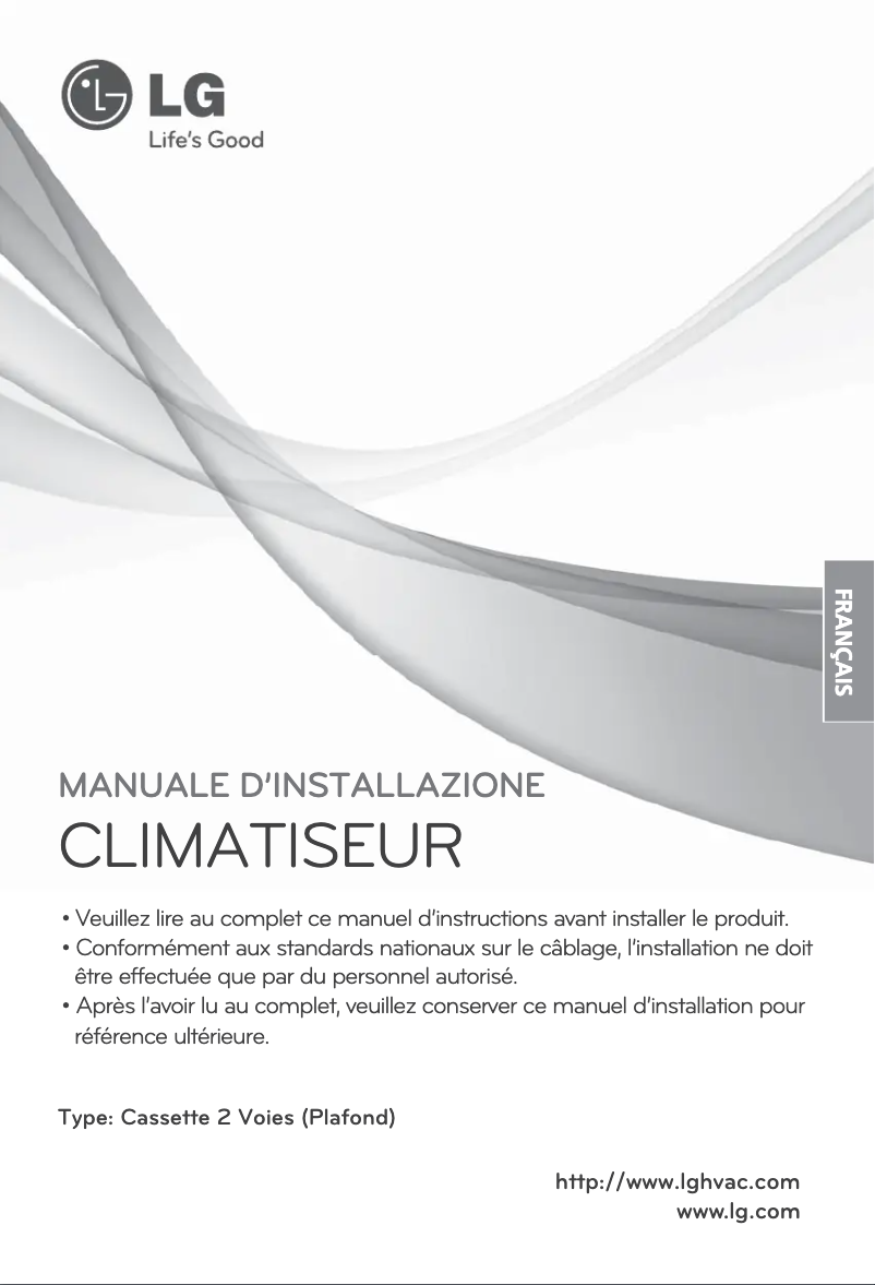 Page 1 de la notice Manuel utilisateur LG ARNU243TLC2