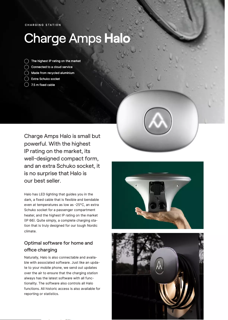 Image de la première page du manuel de l'appareil Halo Wallbox