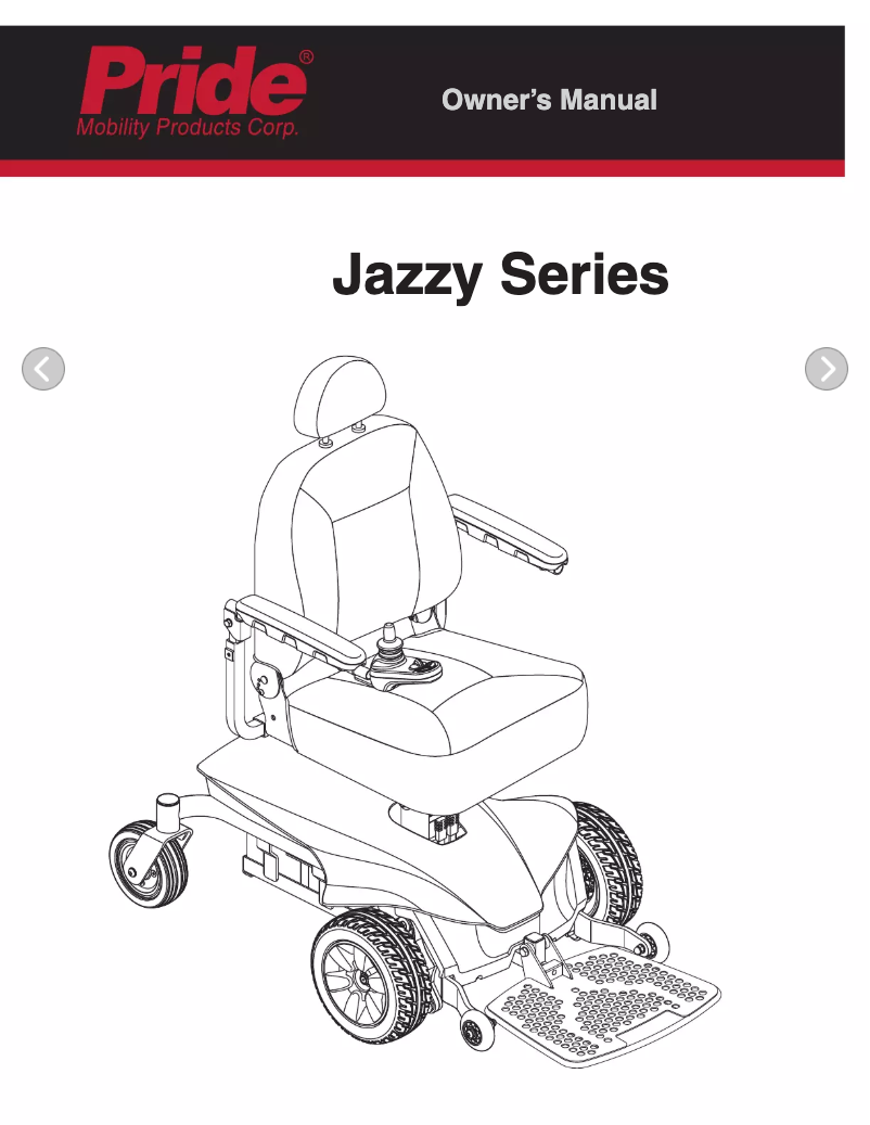 Page 1 de la notice Manuel utilisateur Pride Jazzy Elite ES Portable