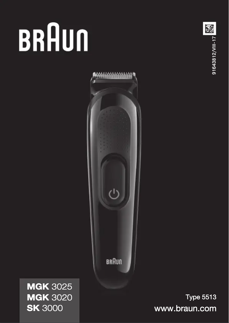 Page 1 de la notice Manuel utilisateur Braun MGK3021