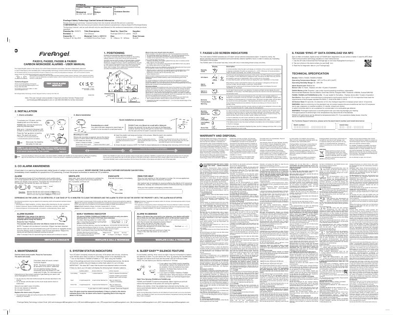 Page 1 de la notice Manuel utilisateur FireAngel FA3820