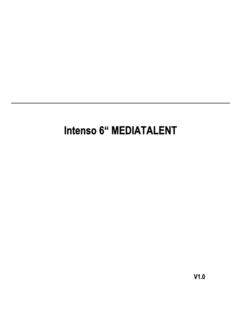 Page 1 de la notice Manuel utilisateur Intenso Media Talent