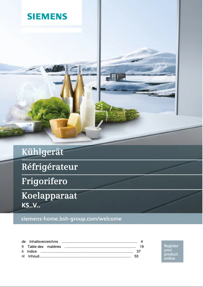 Page 1 de la notice Manuel utilisateur Siemens KS36VAW4P