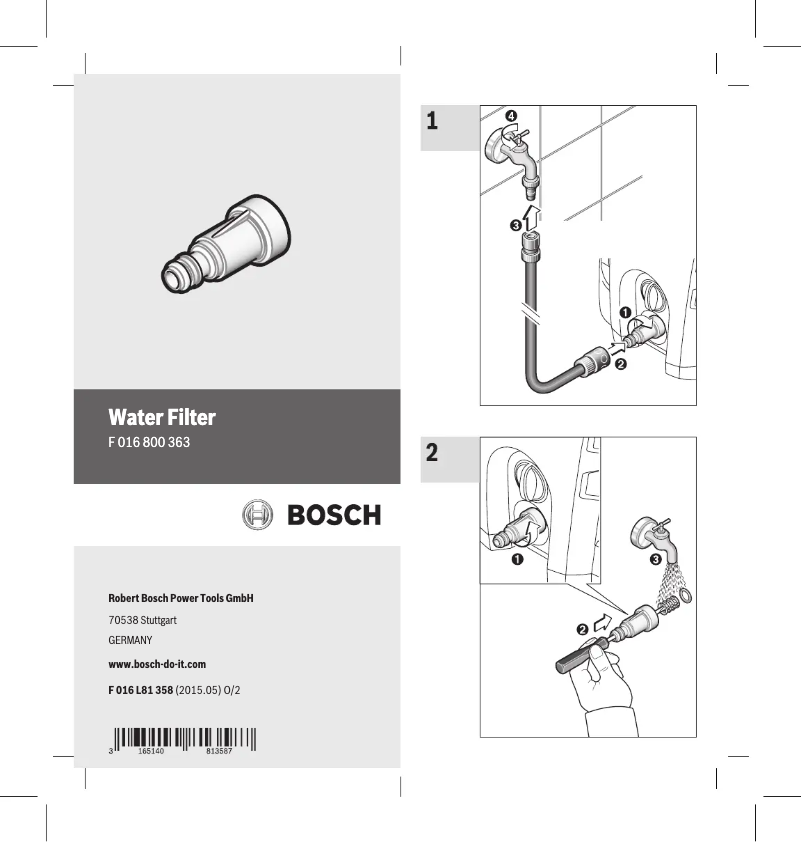 Page 1 de la notice Manuel utilisateur Bosch F016800363