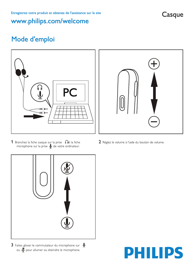 Page 1 de la notice Mode d'emploi Philips SHM7410U