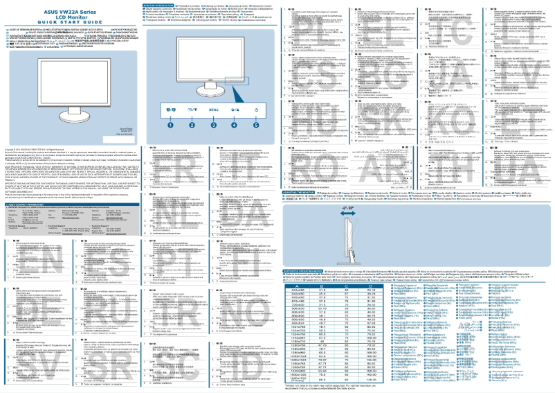 Page 1 de la notice Guide de démarrage rapide Asus VW22AT