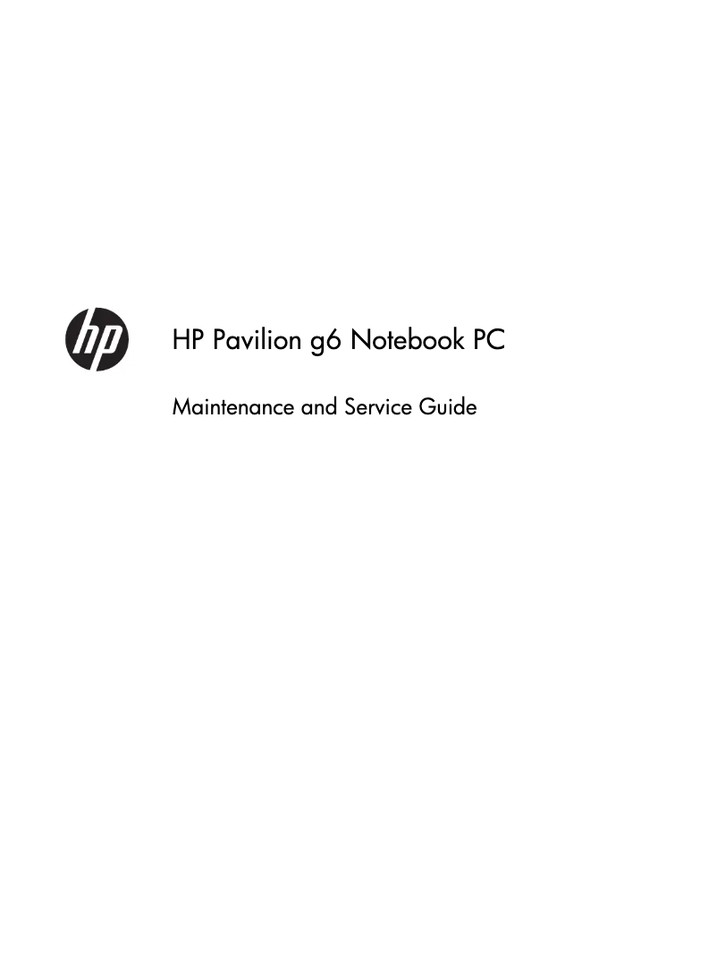 Page 1 de la notice Manuel utilisateur HP Pavilion g6