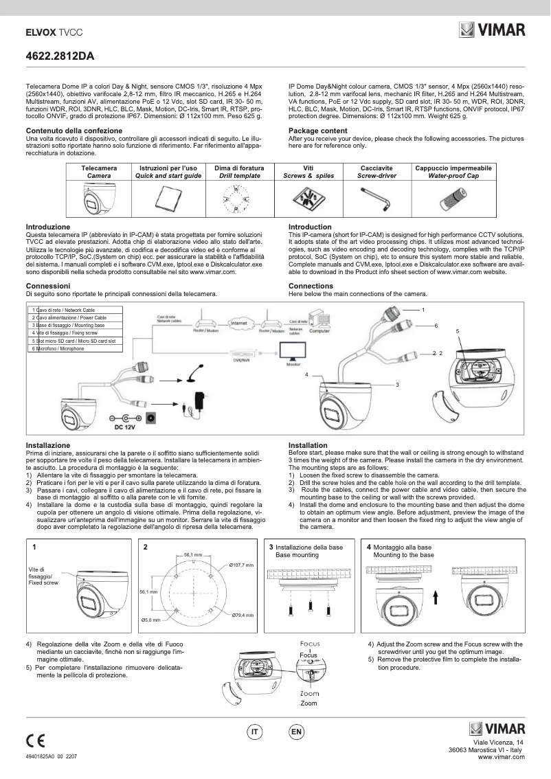 Image de la première page du manuel de l'appareil ELVOX 4622.2812DA