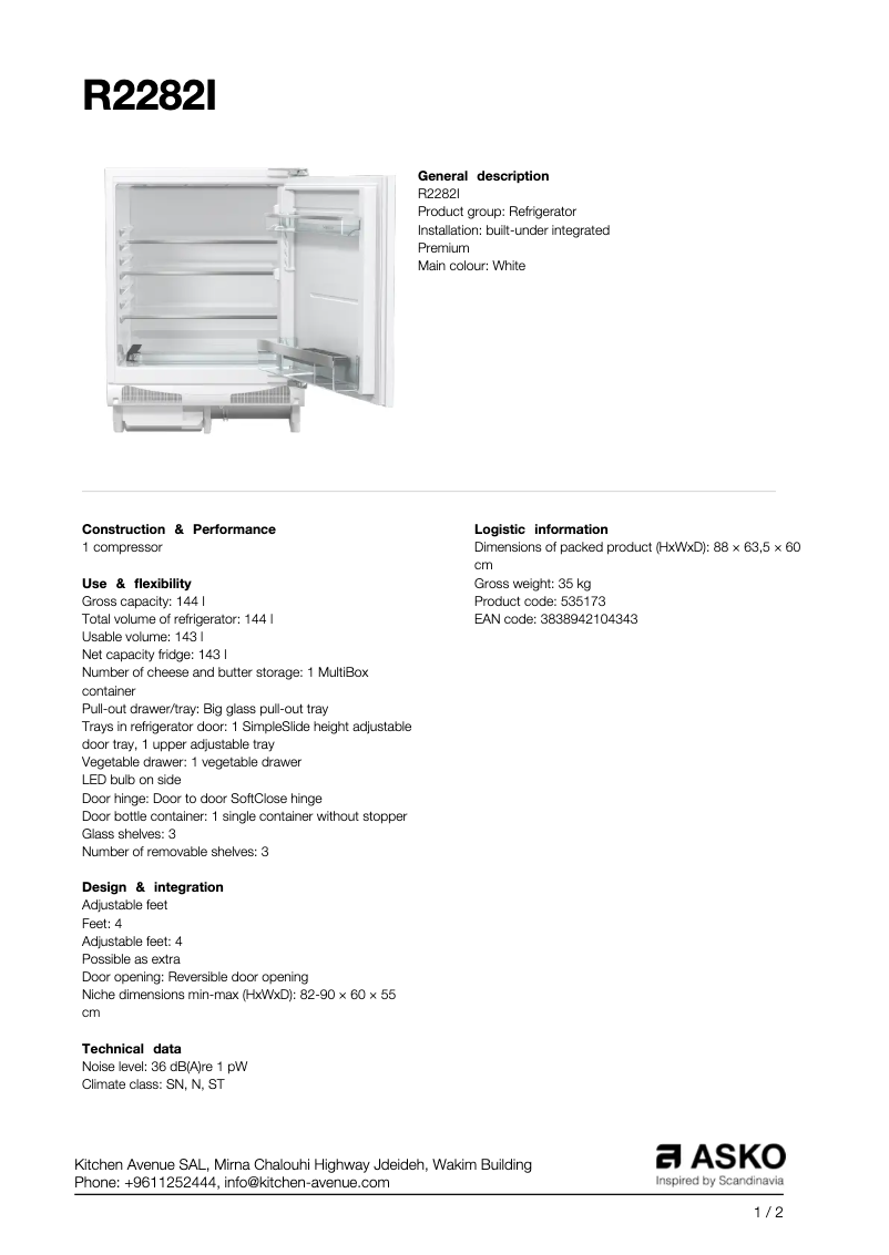 Image de la première page du manuel de l'appareil R2282I