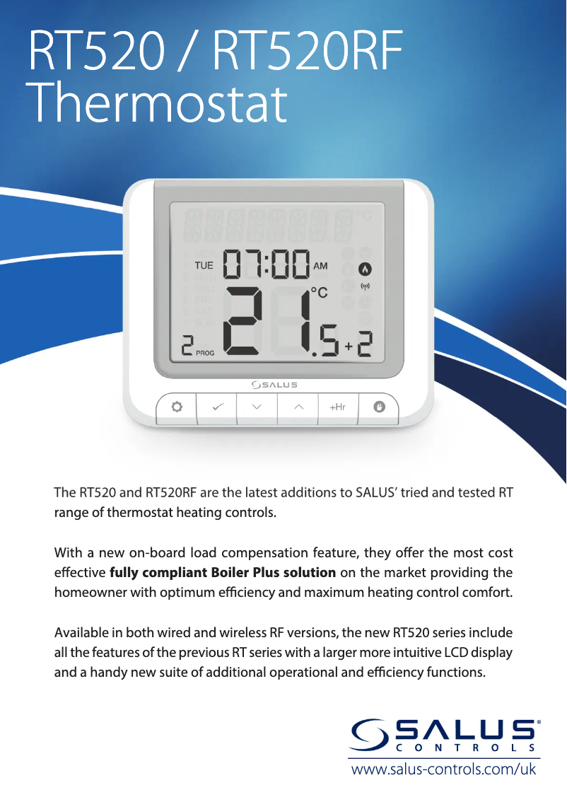 Page 1 de la notice Fiche technique Salus RT 520