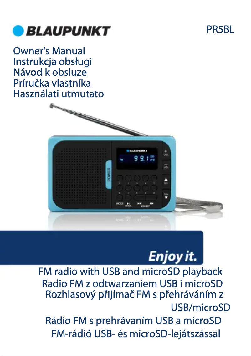 Página 1 del manual Manual de usuario Blaupunkt PR5BL