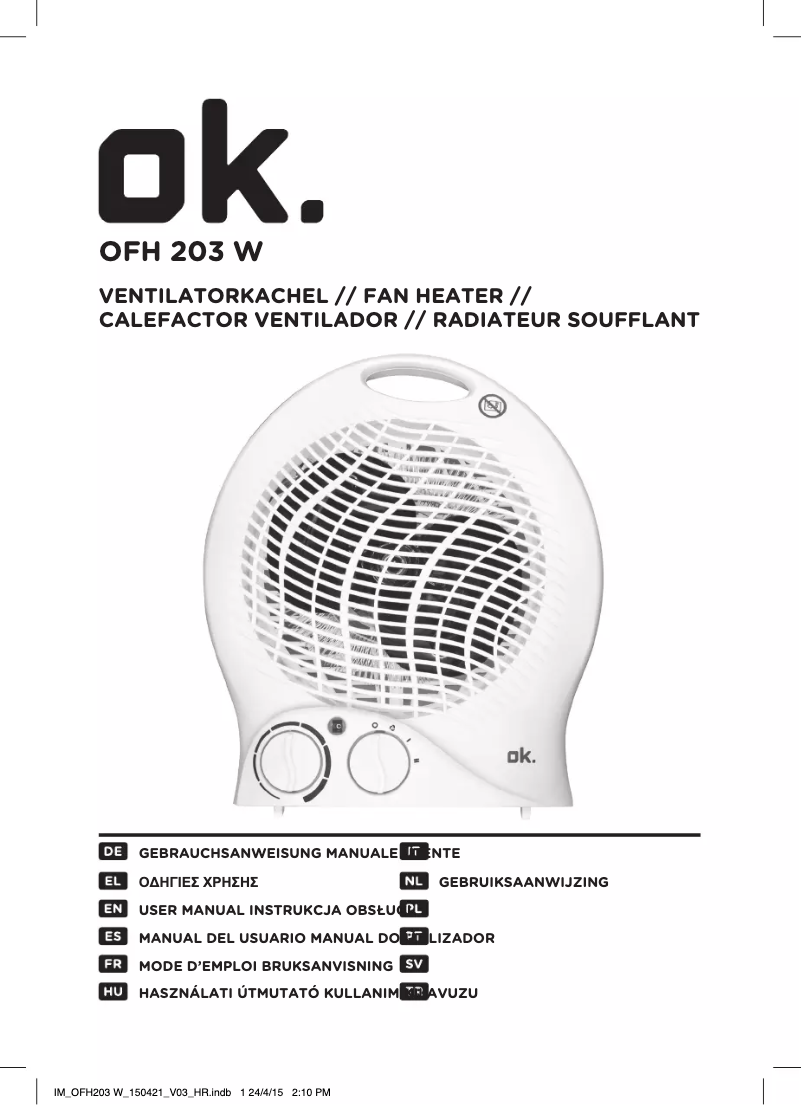 Image de la première page du manuel de l'appareil OFH 203