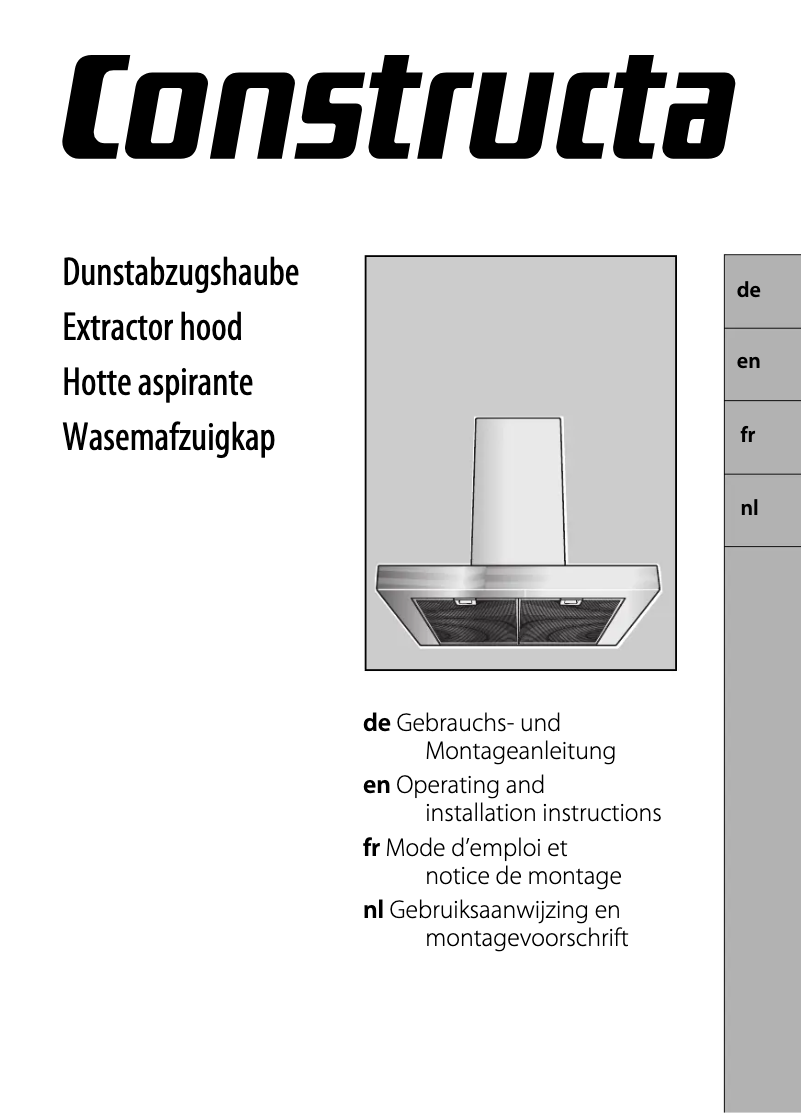 Page 1 de la notice Manuel utilisateur Constructa CD939550