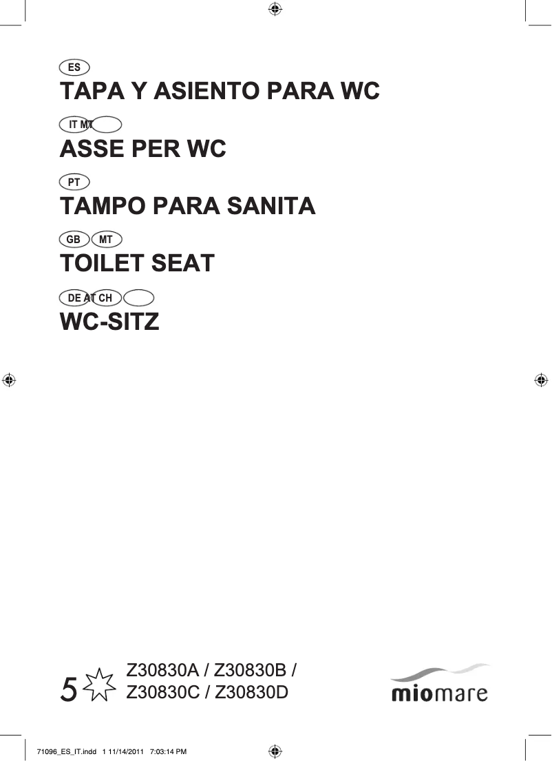 Image de la première page du manuel de l'appareil Z30830A