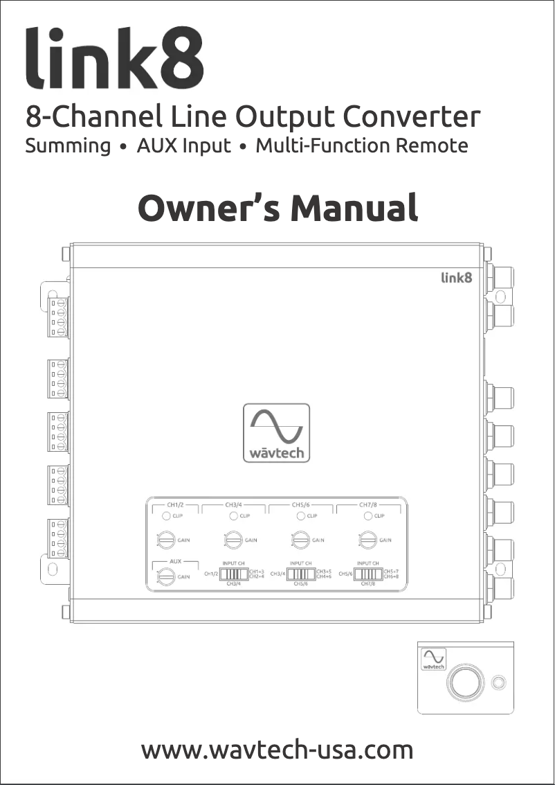 Page 1 de la notice Manuel utilisateur Wāvtech Link8