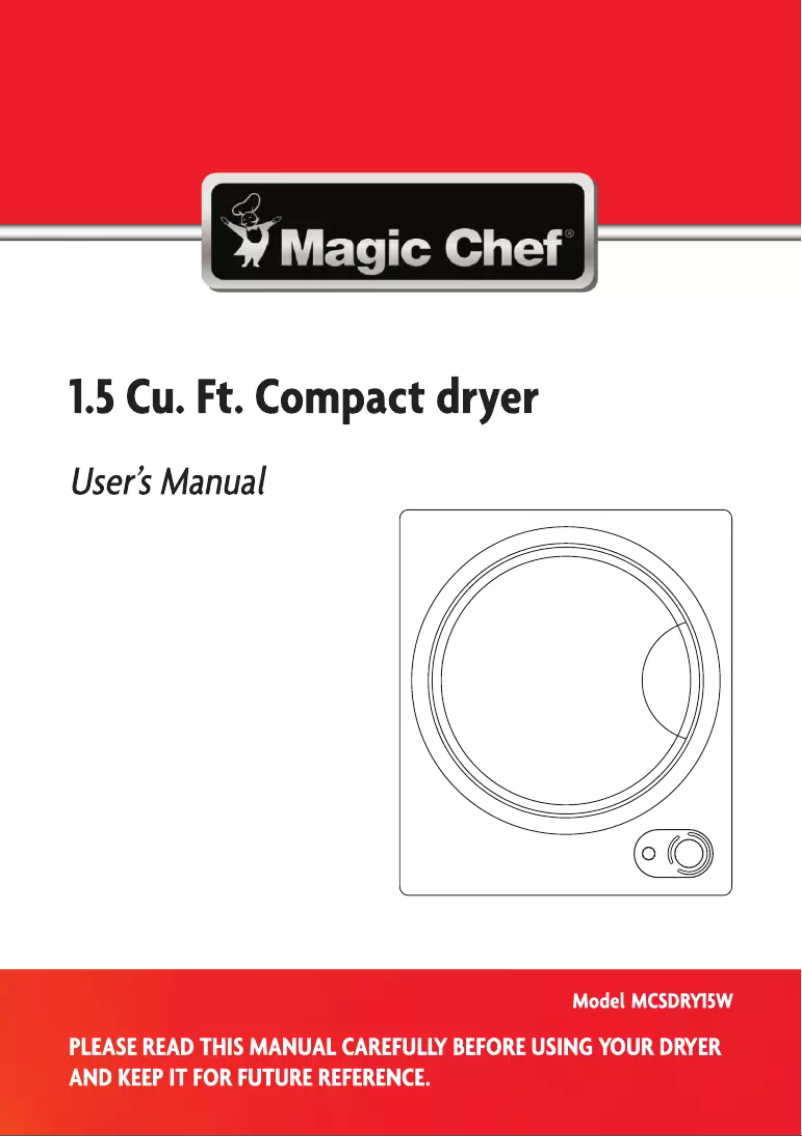 Página 1 del manual Manual de usuario Magic Chef MCSDRY15W