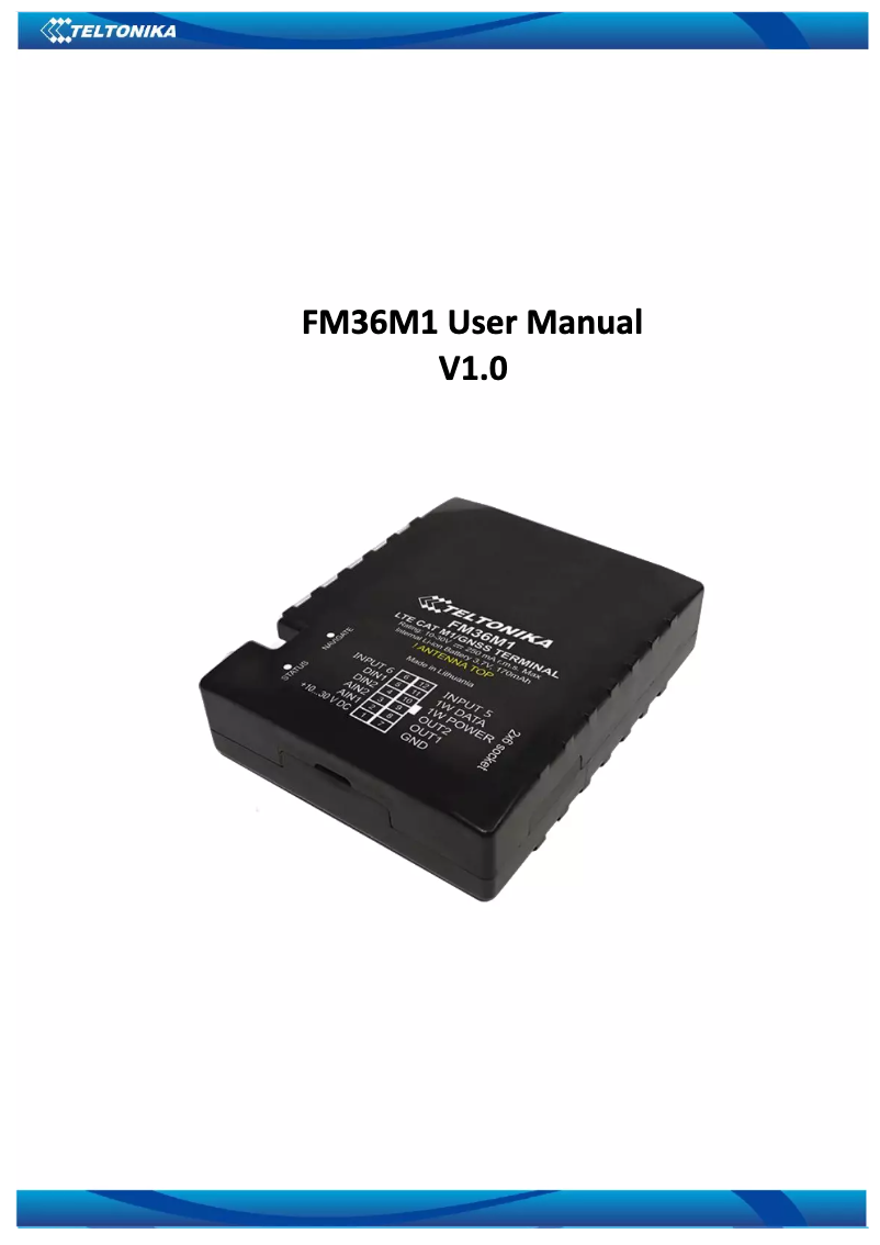 Page n°1 - Manuel utilisateur Teltonika FM36M1