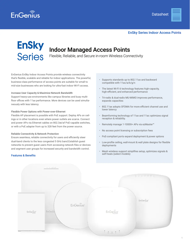 Page n°1 - Fiche technique EnGenius EWS310AP
