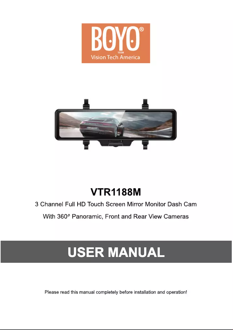 Page n°1 - Manuel utilisateur Boyo VTR1188M