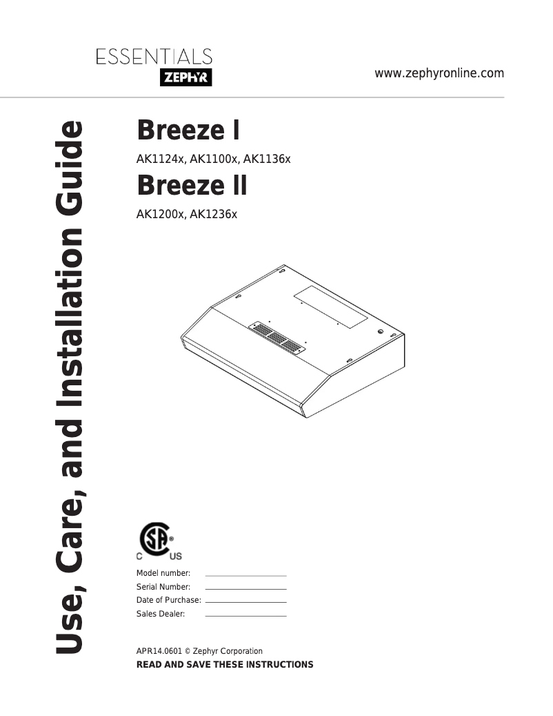 Page 1 de la notice Manuel utilisateur Zephyr AK1100BK