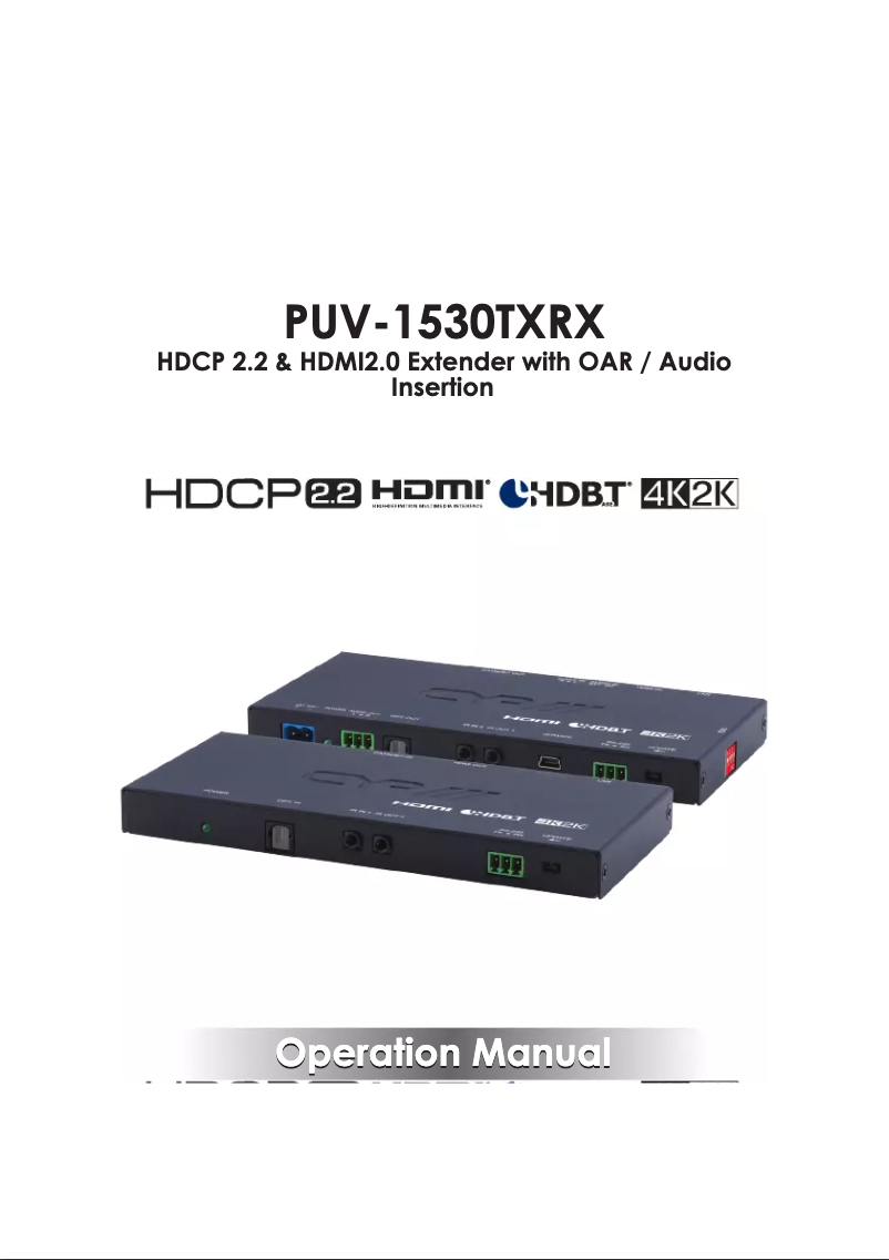 Page n°1 - Manuel utilisateur CYP PUV-1530RX