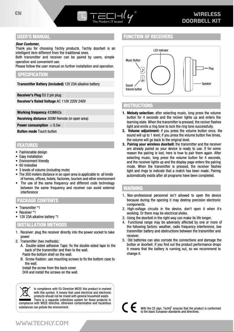 Image de la première page du manuel de l'appareil I-BELL-RING04