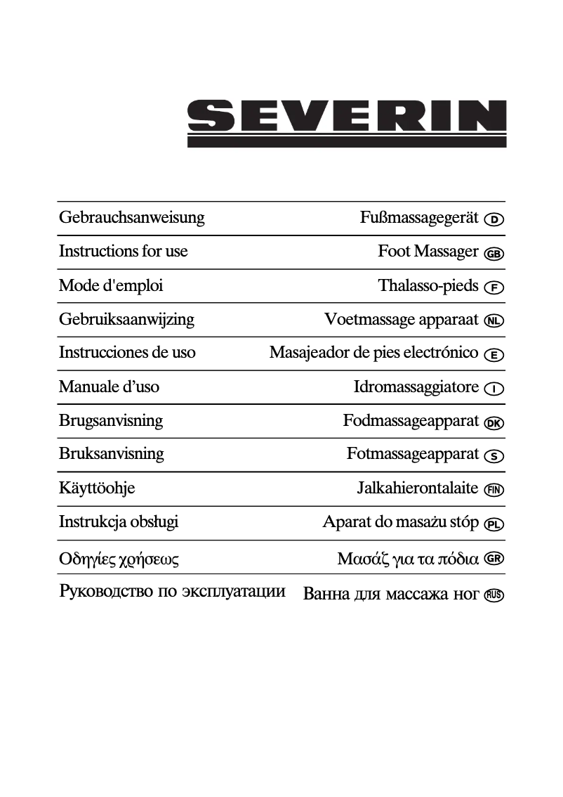 Page 1 de la notice Manuel utilisateur Severin FM 7632