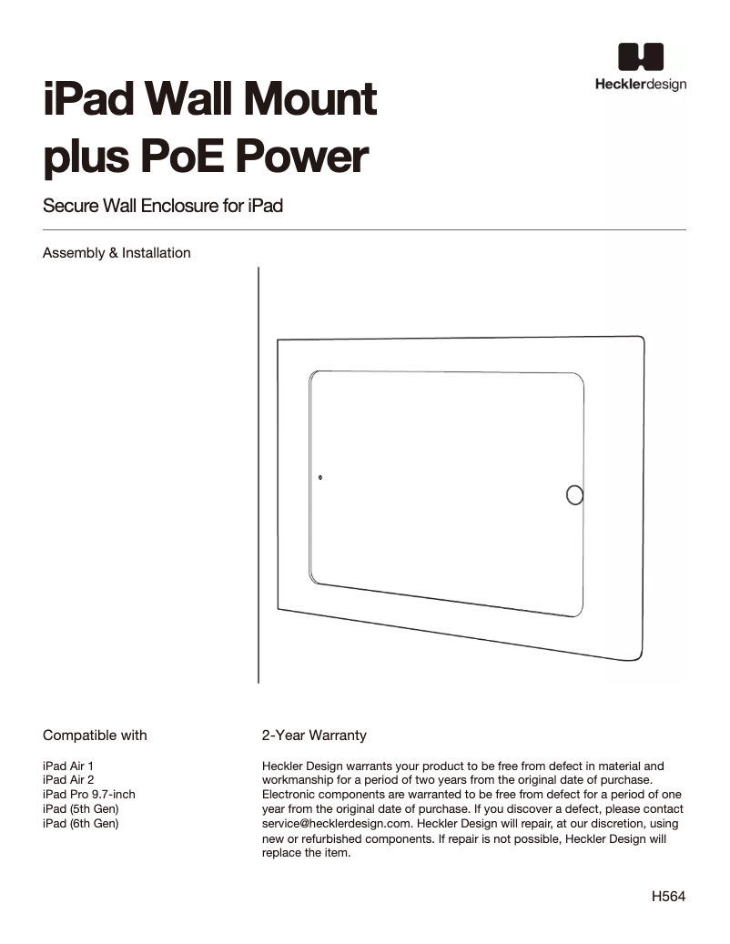 Page 1 de la notice Manuel utilisateur Heckler Design H564-GW