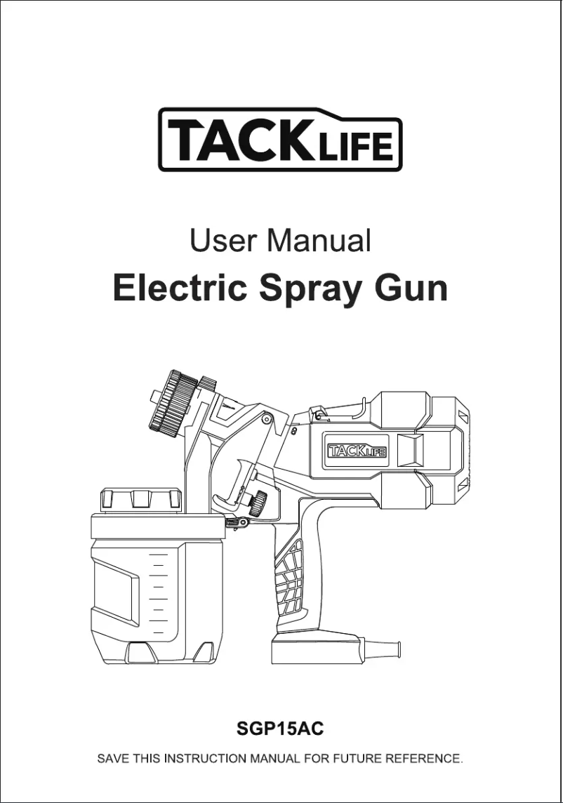 Page 1 de la notice Manuel utilisateur Tacklife SGP15AC