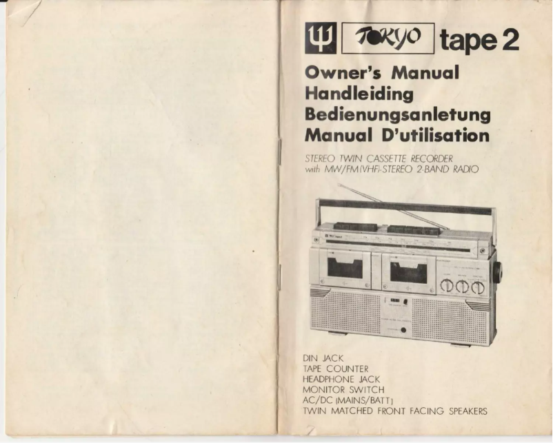 Image de la première page du manuel de l'appareil Tape 2
