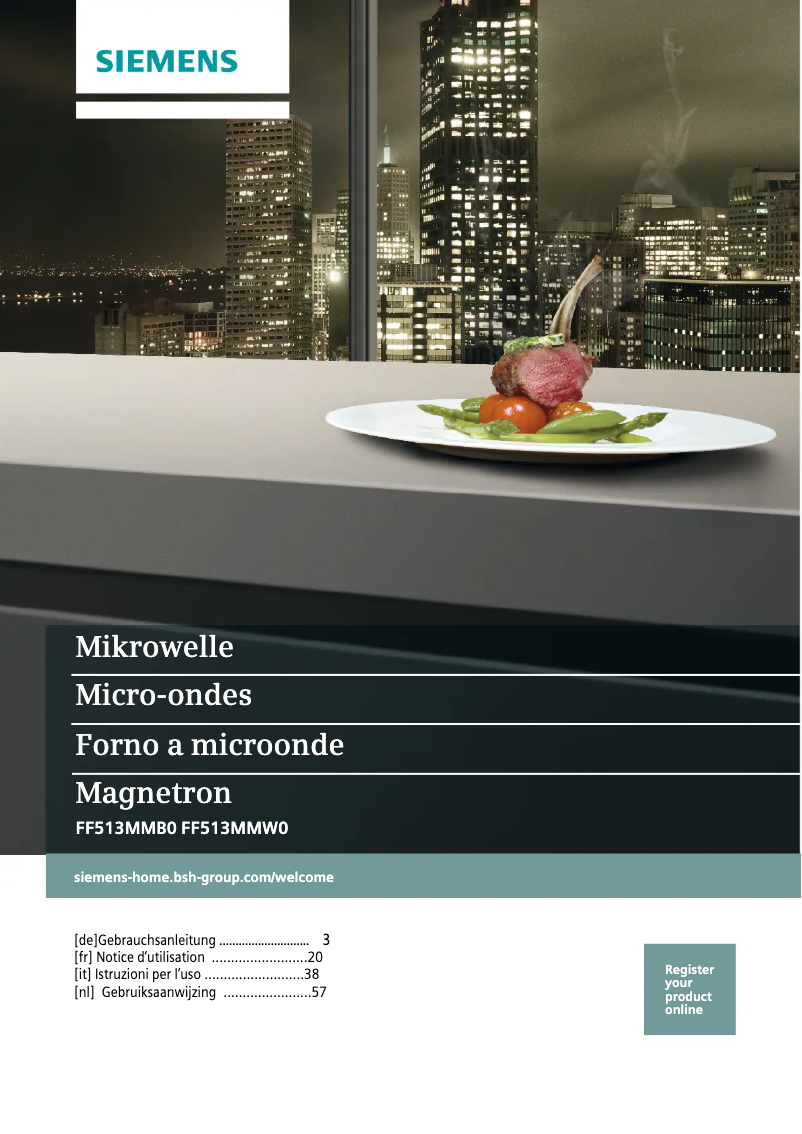 Page n°1 - Manuel utilisateur Siemens iQ500 FF513MMW0
