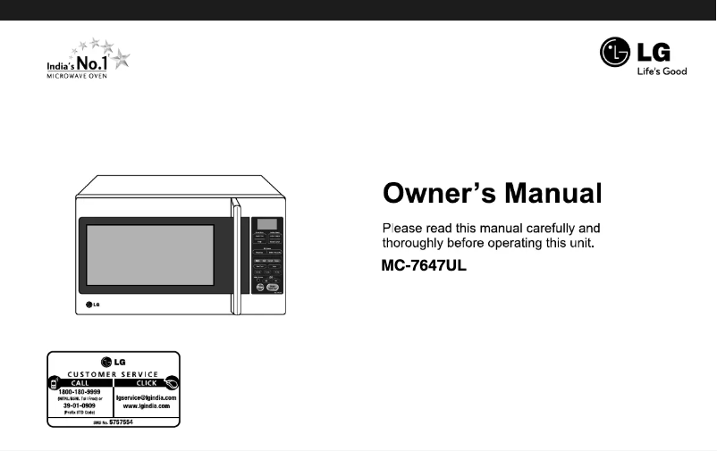 Página 1 del manual Manual de usuario LG MC-7647UL