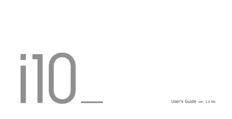 Image de la première page du manuel de l'appareil i10