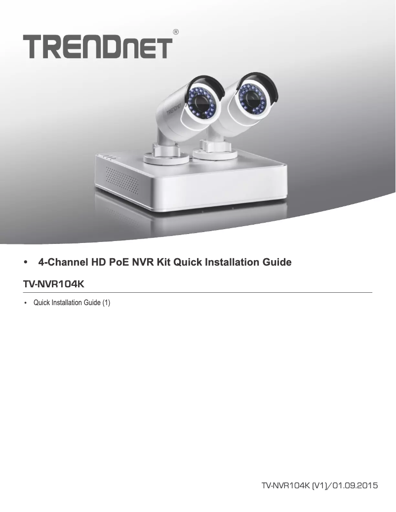 Page n°1 - Manuel utilisateur TRENDnet TV-NVR104K