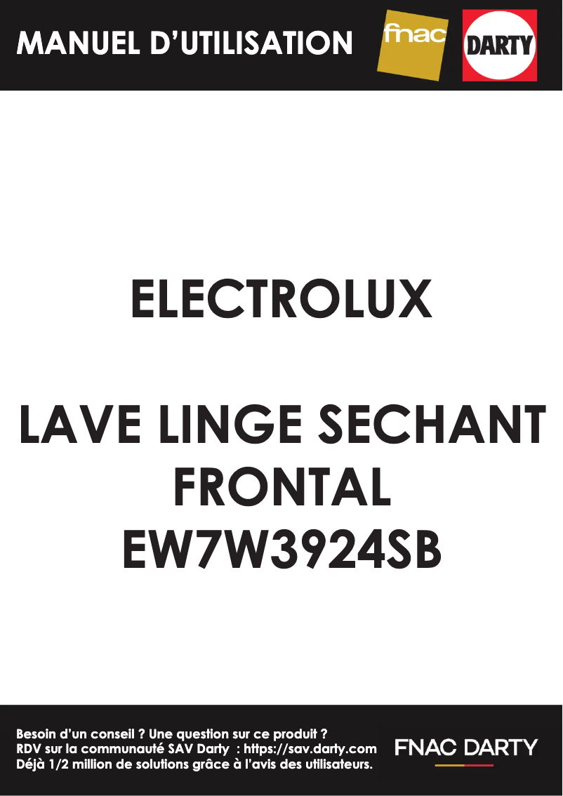 Image de la première page du manuel de l'appareil EW7W3924SB
