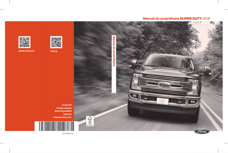 Page 1 de la notice Manuel utilisateur Ford F-250 (2018)