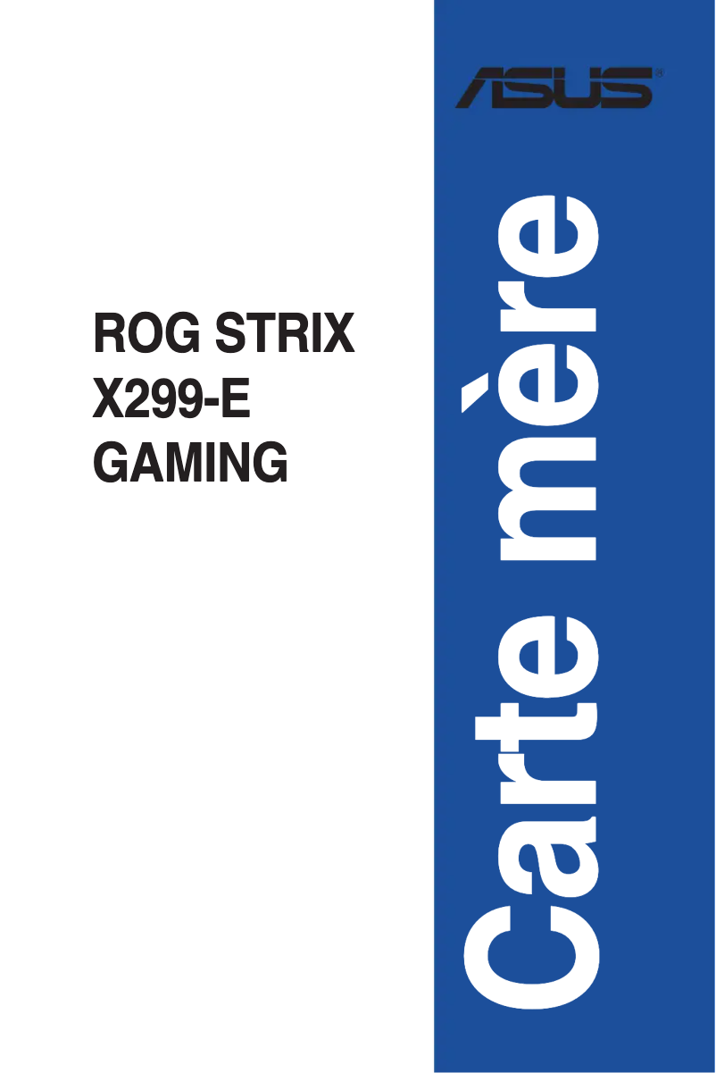 Page 1 de la notice Manuel utilisateur Asus ROG STRIX X299-E Gaming