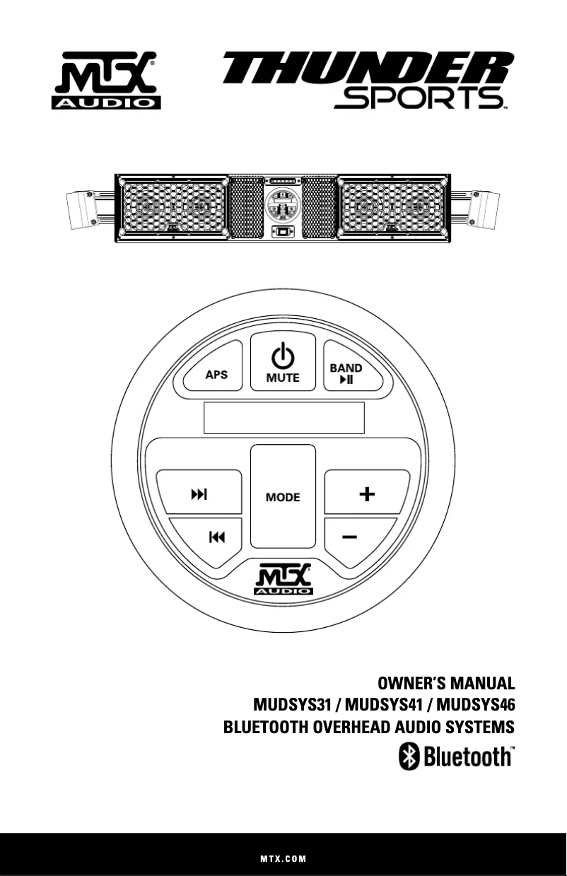 Page n°1 - Manuel utilisateur MTX Audio MUDSYS46