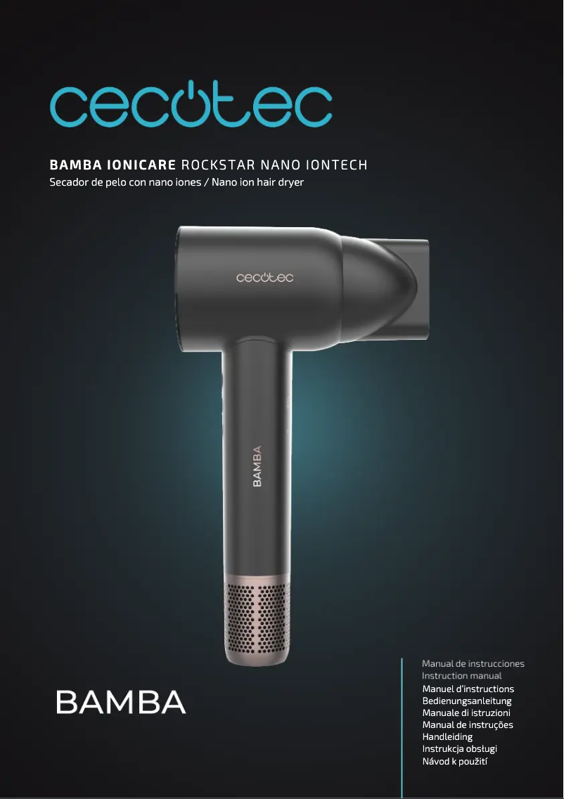 Page n°1 - Manuel utilisateur Cecotec Bamba IoniCare RockStar Nano IonTech