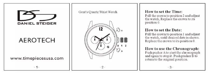 Image de la première page du manuel de l'appareil Aerotech