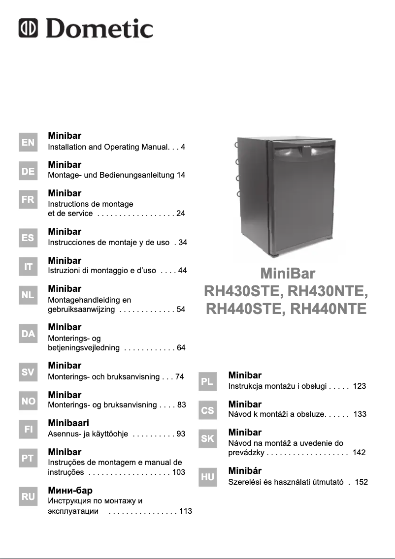 Page n°1 - Manuel utilisateur Dometic RH 440 NTE