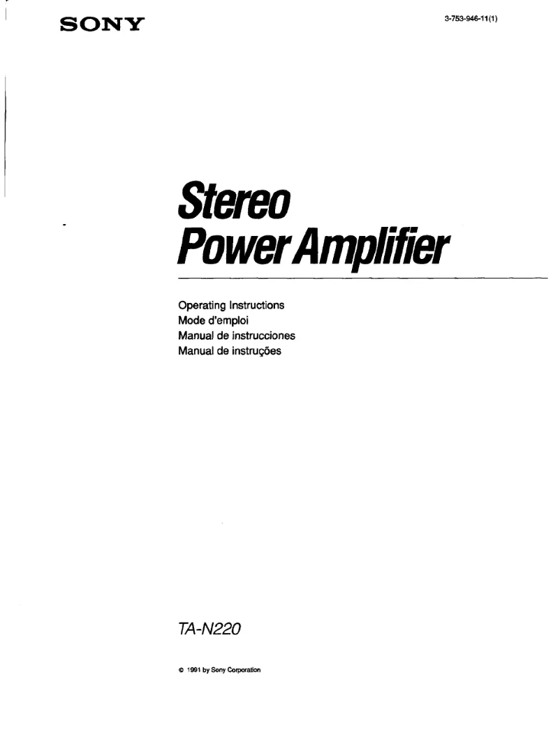 Image de la première page du manuel de l'appareil TA-N220