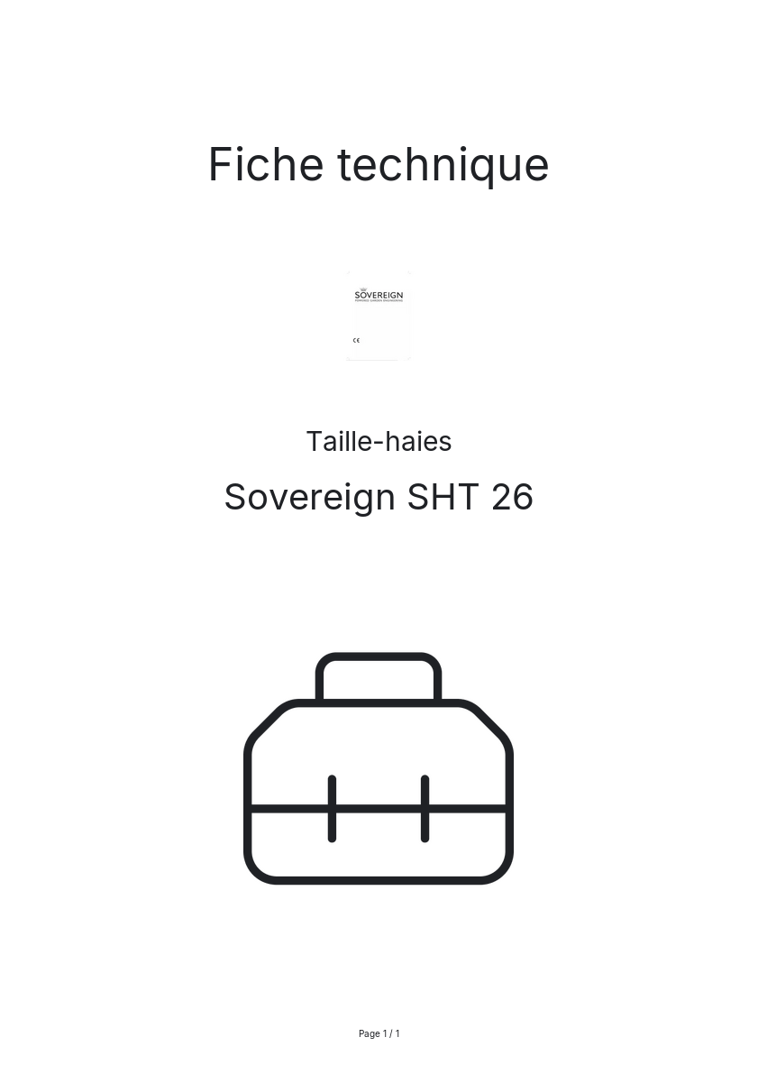 Page n°1 - Fiche technique Sovereign SHT 26