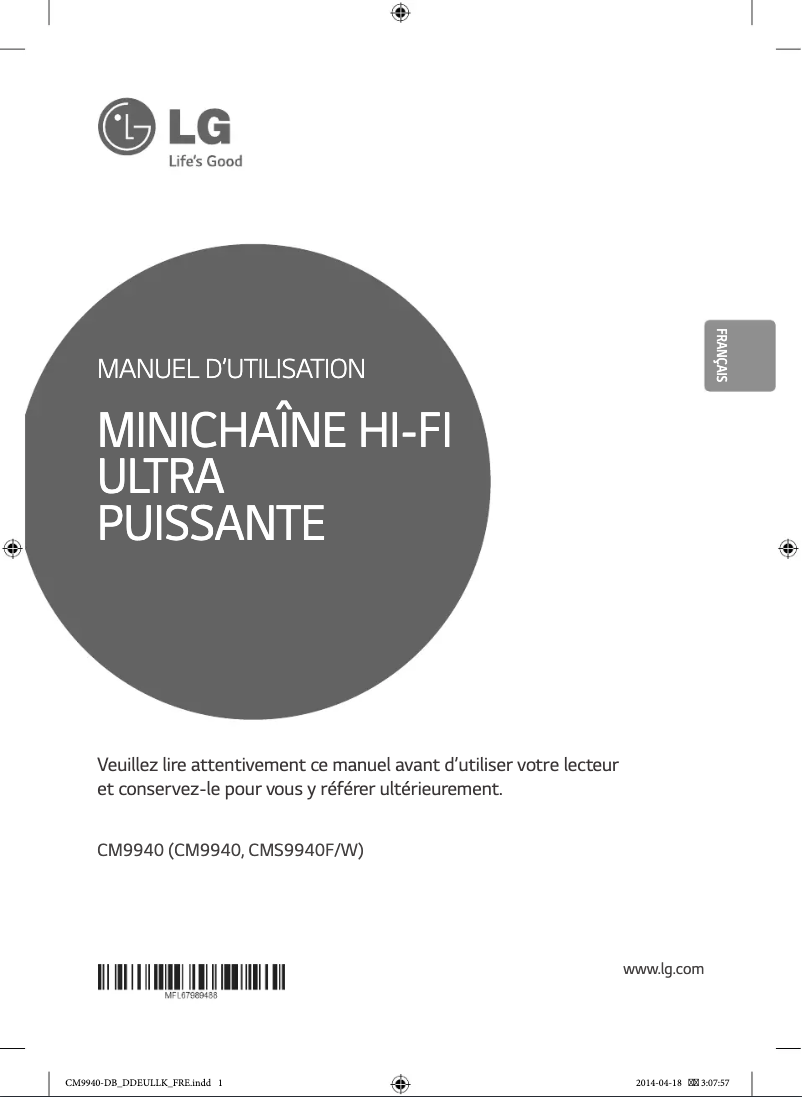 Image de la première page du manuel de l'appareil CM9940