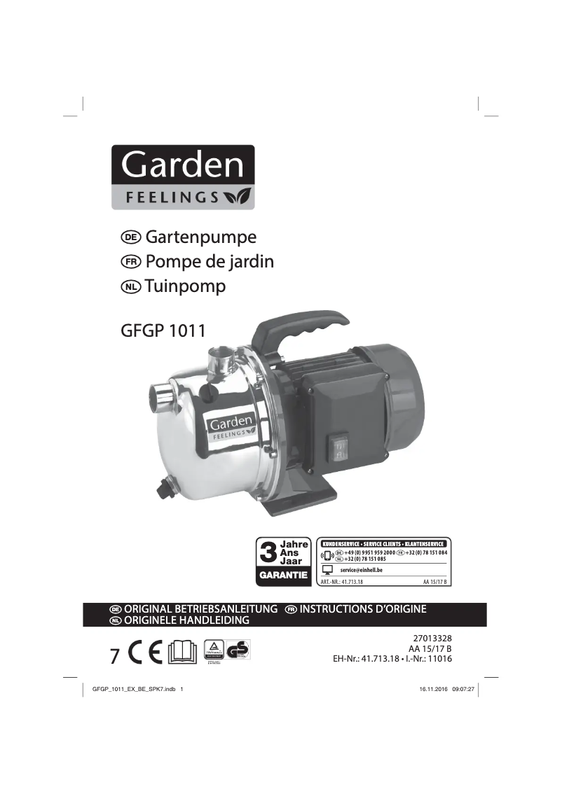 Image de la première page du manuel de l'appareil GFGP 1011