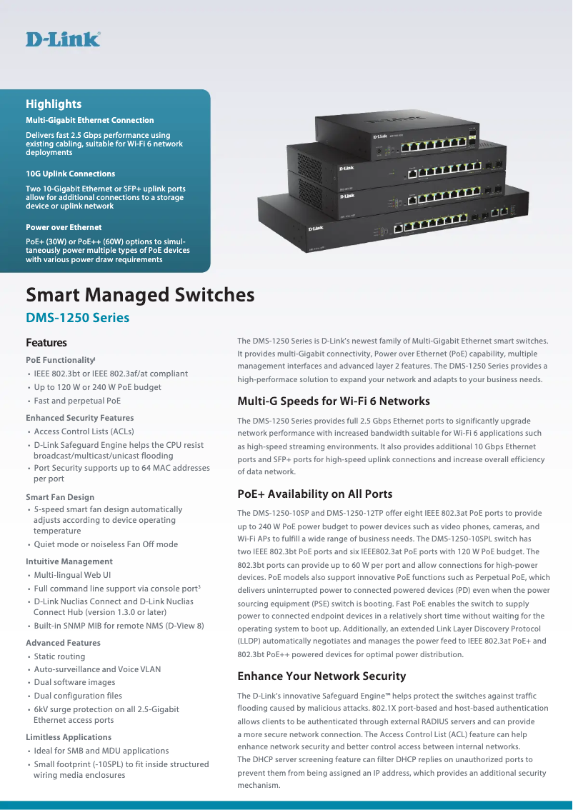Image de la première page du manuel de l'appareil DMS-1250-10SP