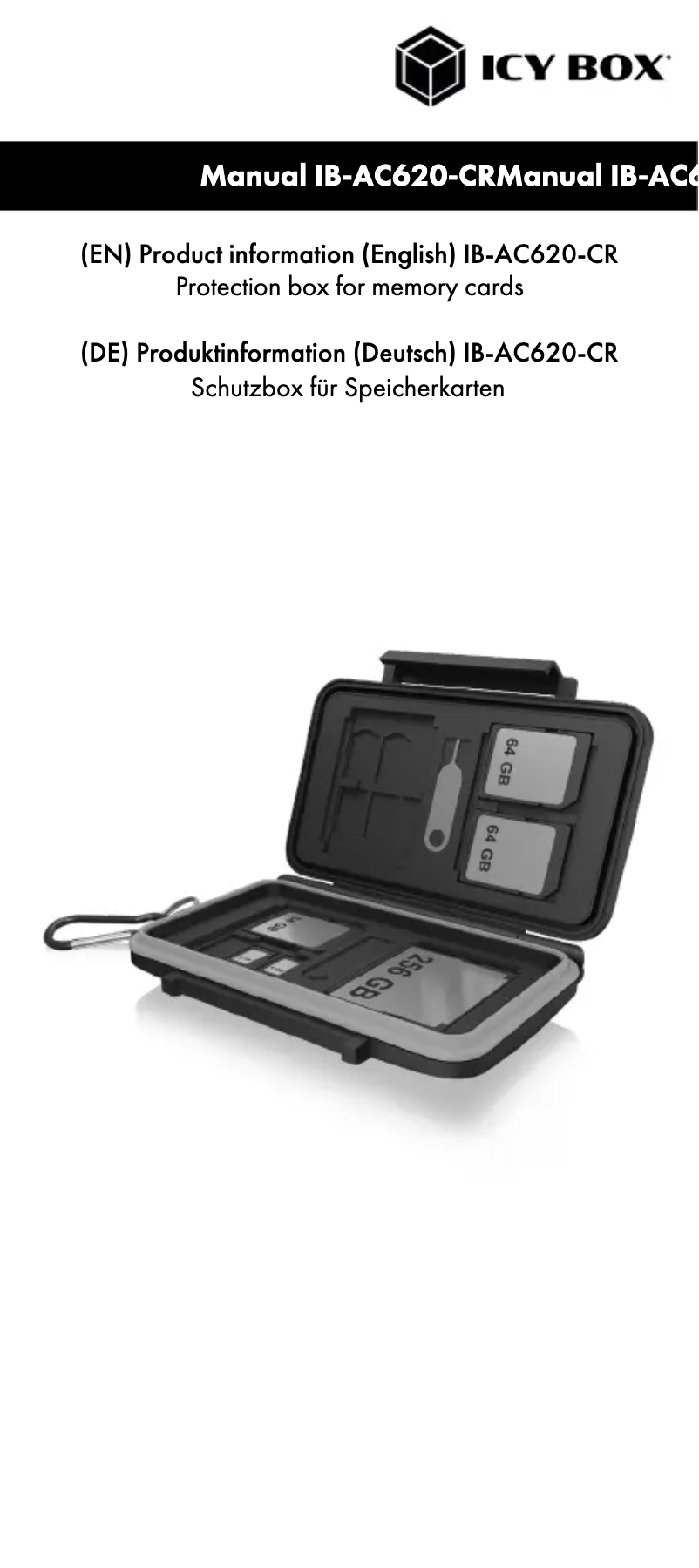 Page n°1 - Manuel utilisateur Icy Box IB-AC620-CR