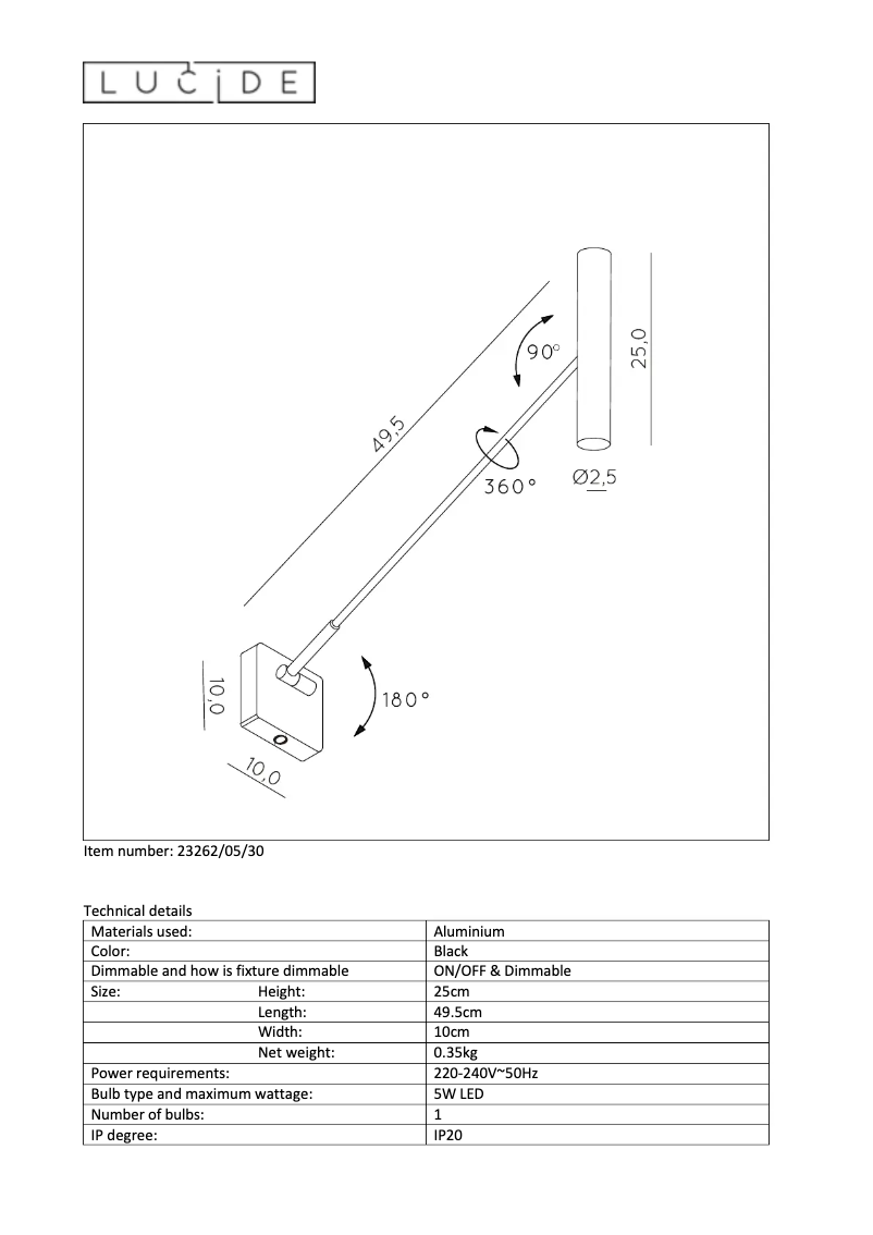 Page n°1 - Manuel utilisateur Lucide Wygo