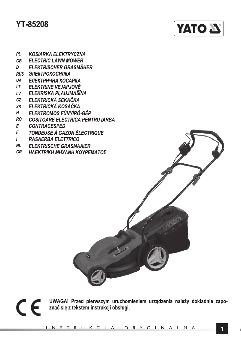 Página 1 del manual Manual de usuario Yato YT-85208